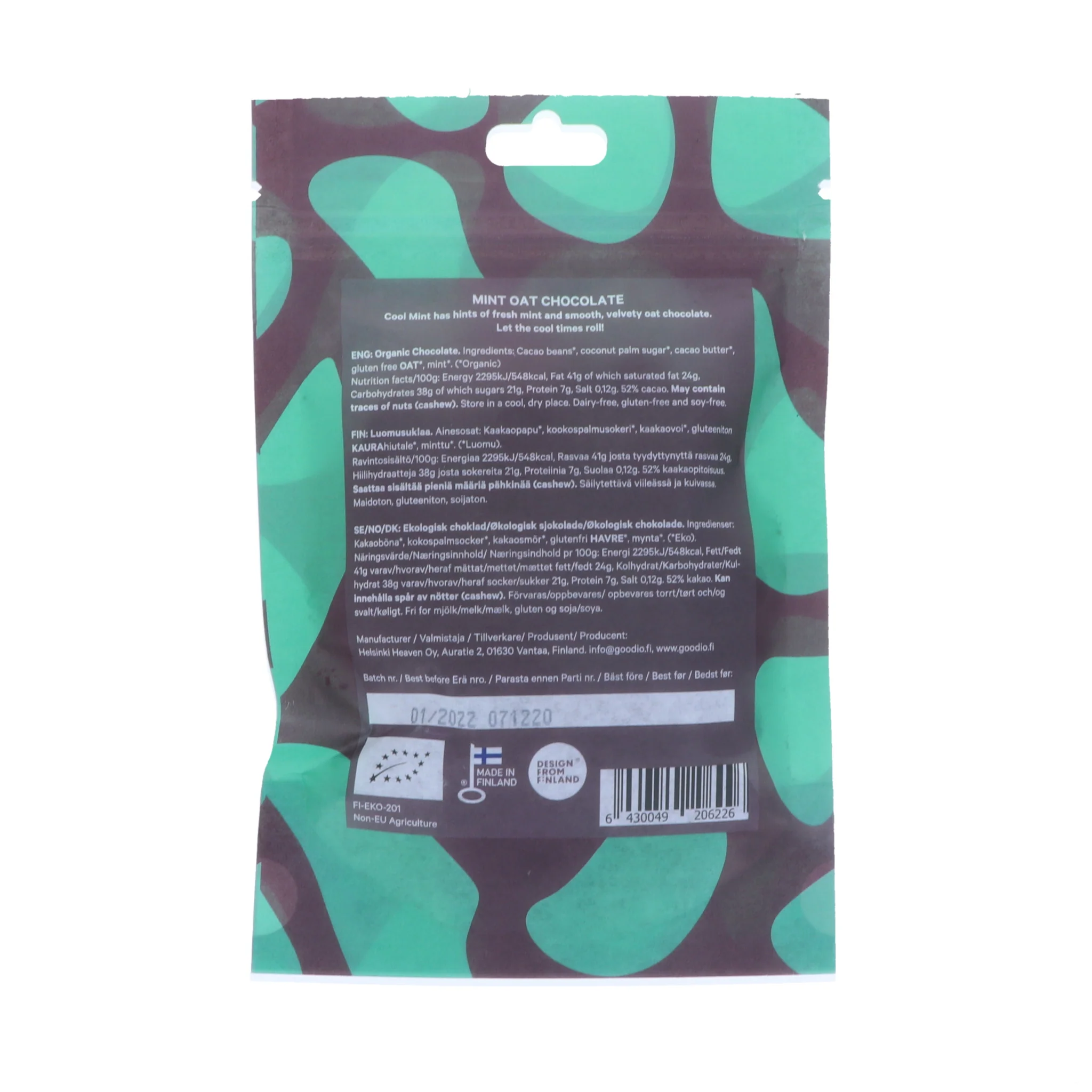 Oat Chocolate Candy, Mint, 70 g - Image 3