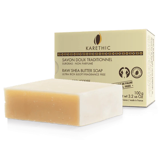 Raw Shea Butter Soap for Dry Skin, Fragrance-free, 100 g