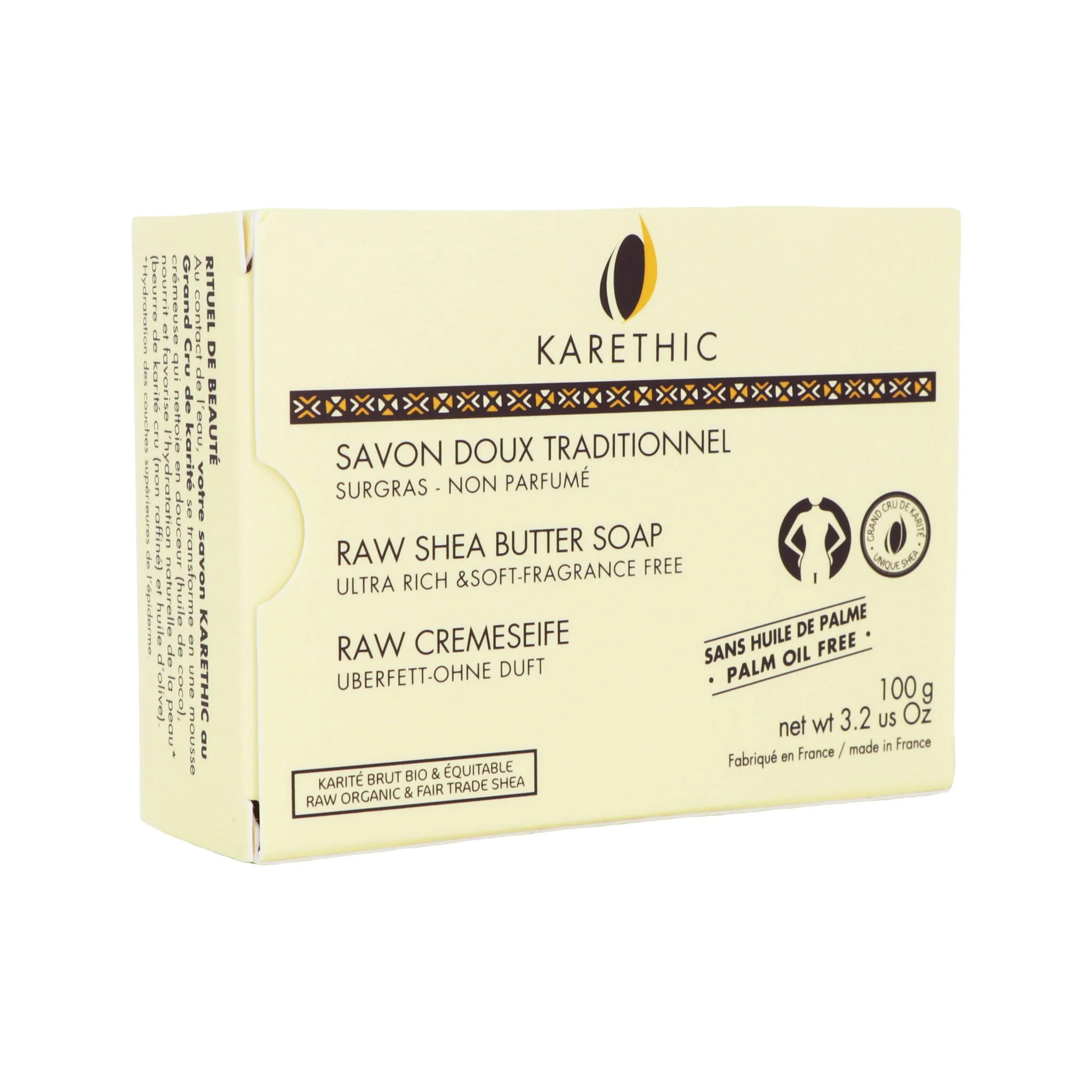 Raw Shea Butter Soap for Dry Skin, Fragrance-free, 100 g - Image 2