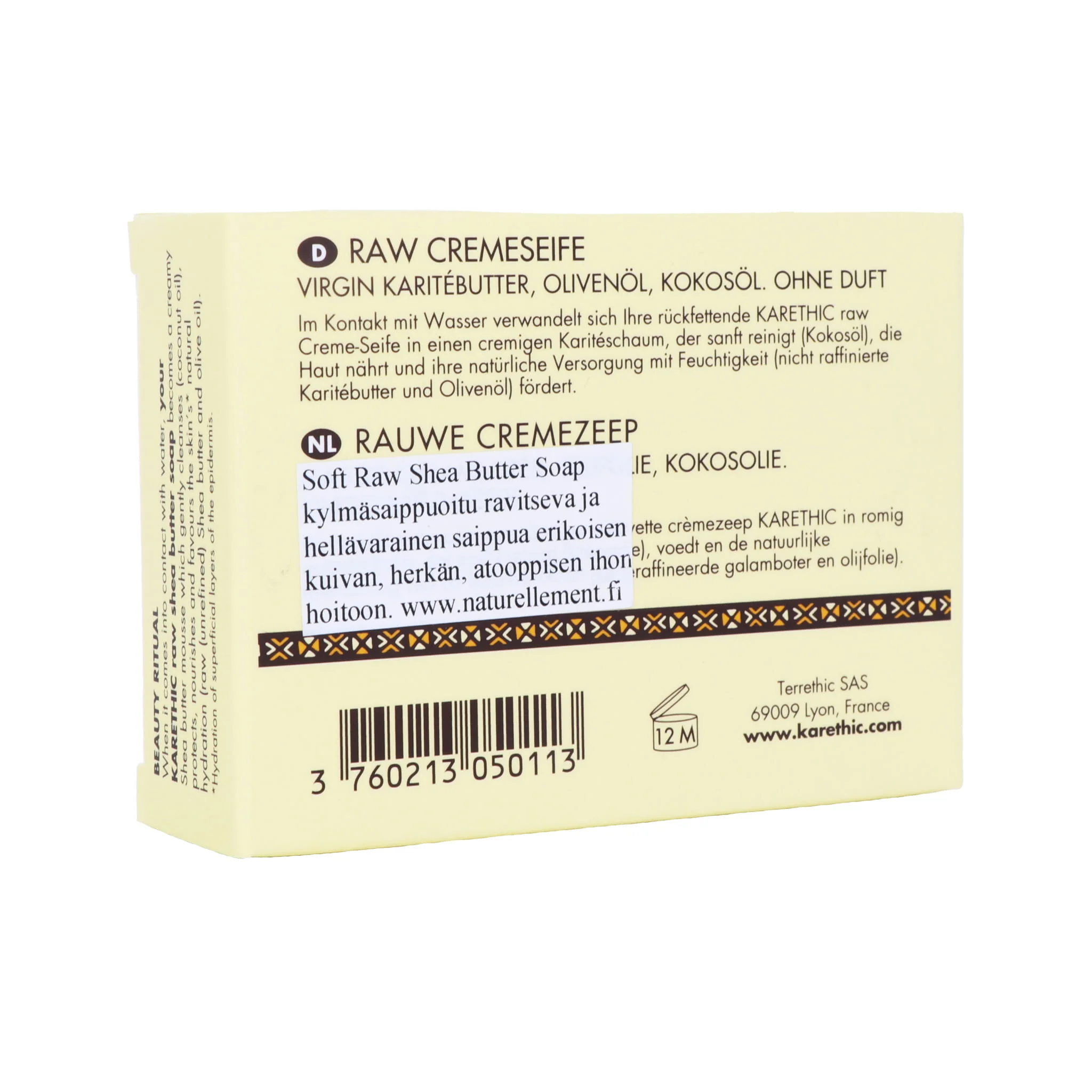 Raw Shea Butter Soap for Dry Skin, Fragrance-free, 100 g - Image 3