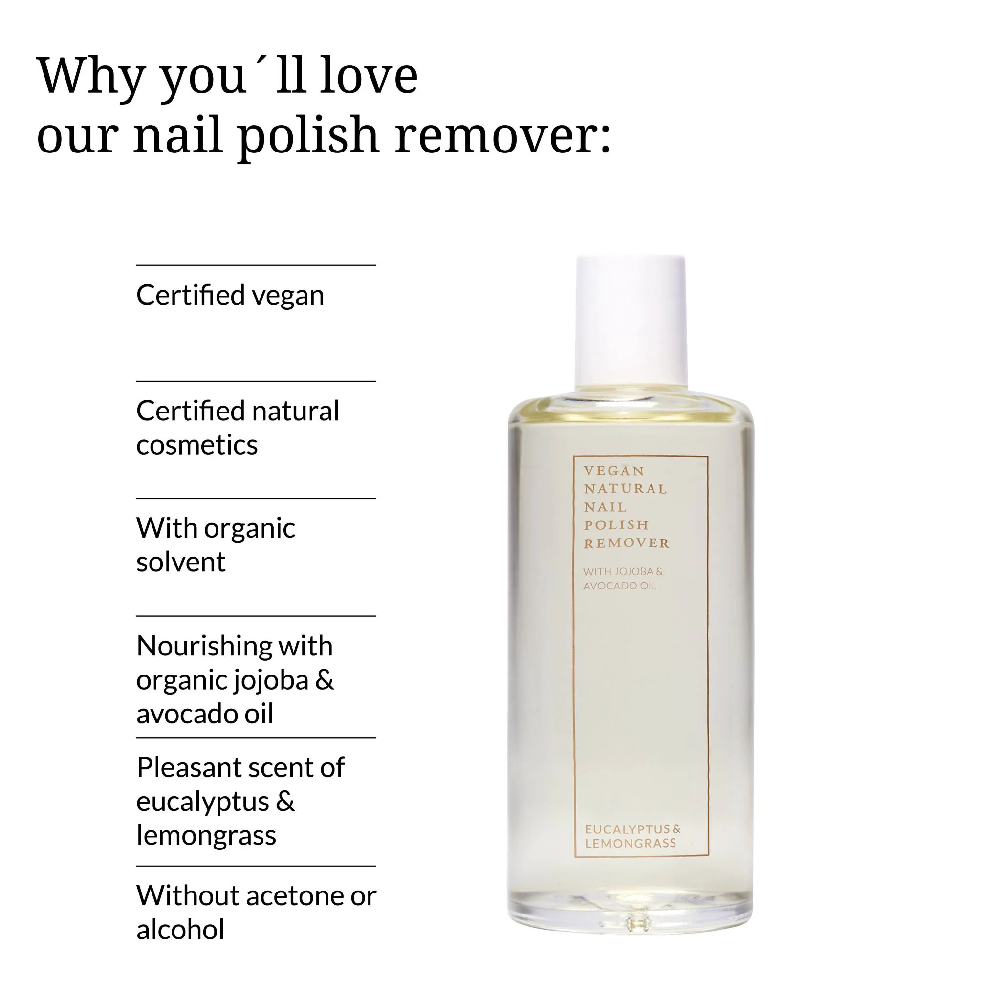 Nail Polish Remover, Eucalyptus & Lemongrass, 100 ml - Image 2