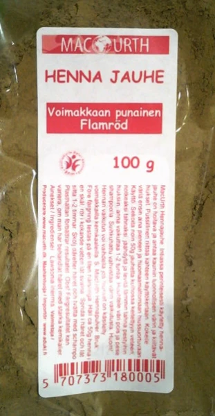 Henna Powder, Intense Red, 100 g