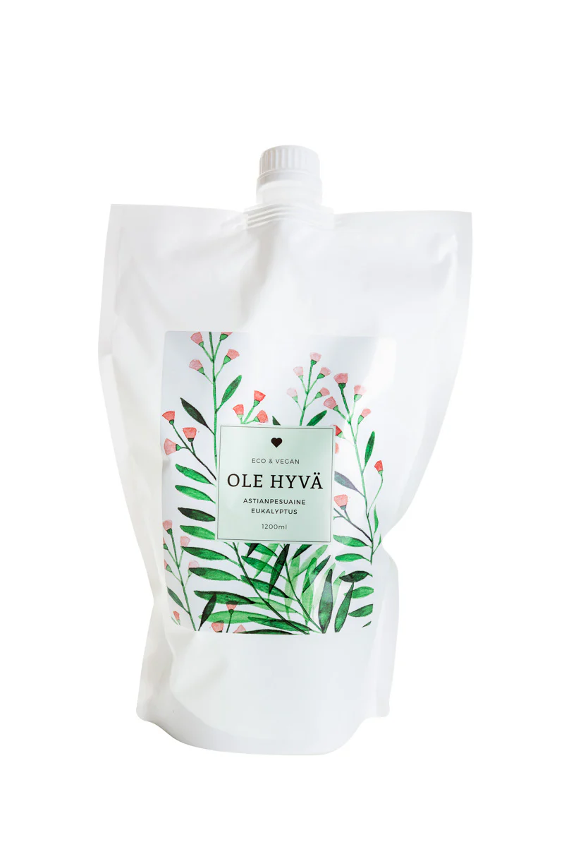 Dishwasher detergent, eucalyptus, refill bag, 1200 ml