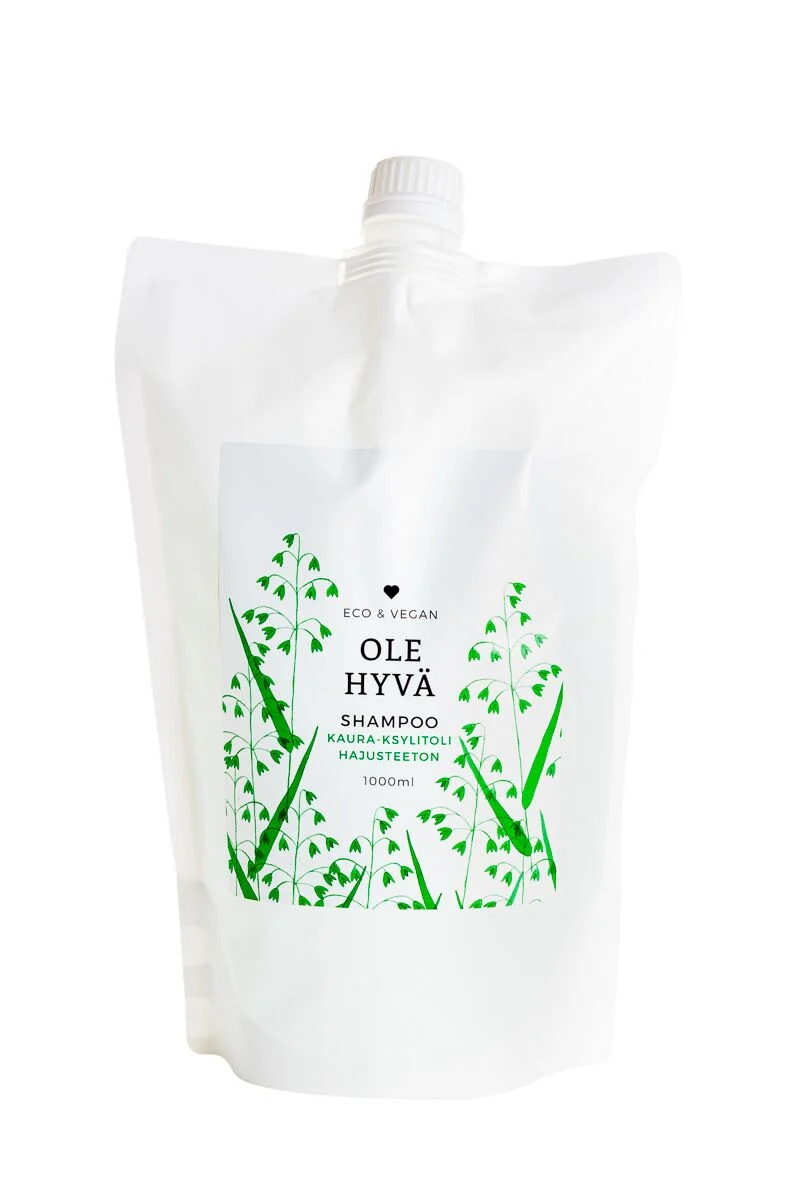 Shampoo, Oat-Xylitol, Unscented, Refill Bag, 1000 ml