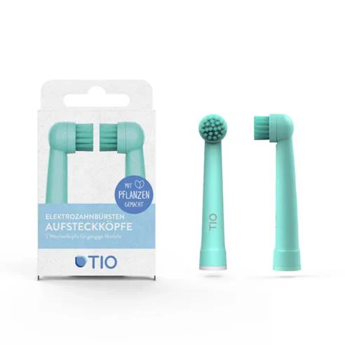 TIO Plant-based Replacement Brushes for Oral-B electric toothbrush 2 pcs, Lagoon / Pebble - Image 2
