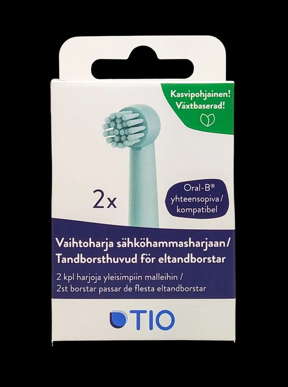 TIO Plant-based Replacement Brushes for Oral-B electric toothbrush 2 pcs, Lagoon / Pebble - Image 3