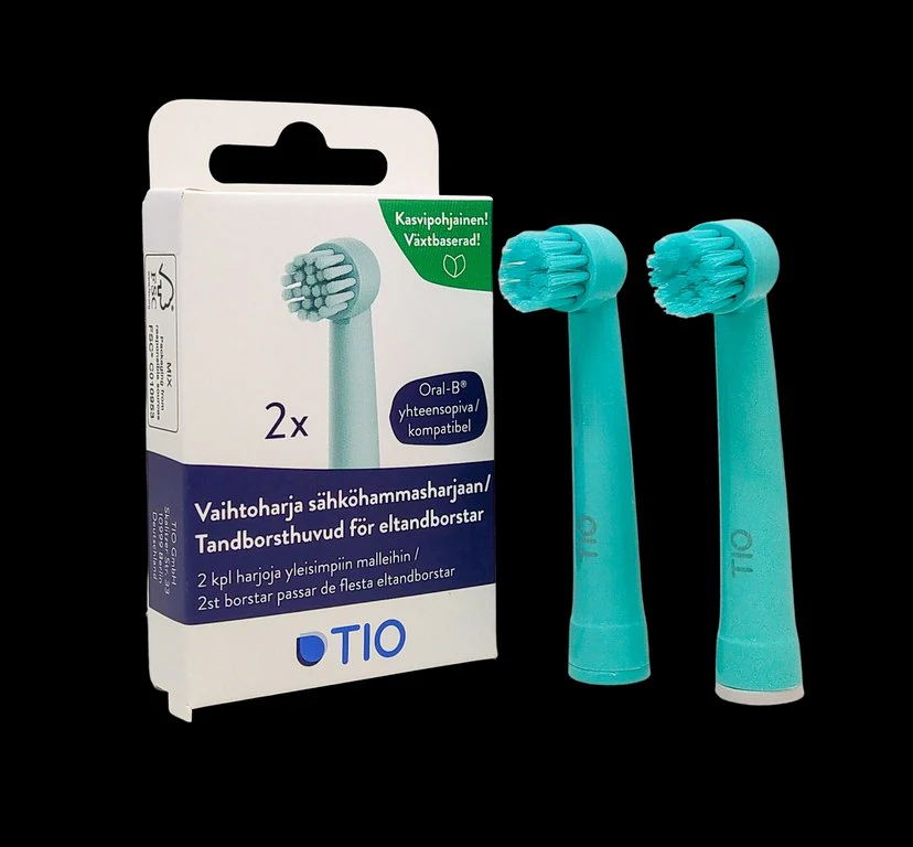 TIO Plant-based Replacement Brushes for Oral-B electric toothbrush 2 pcs, Lagoon / Pebble - Image 4