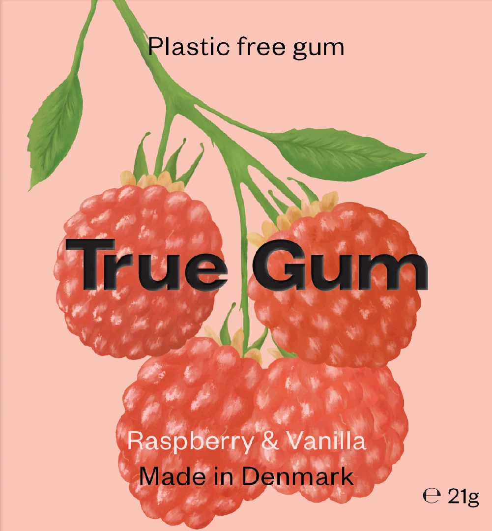 Raspberry and vanilla chewing gum, 20 g - Image 2